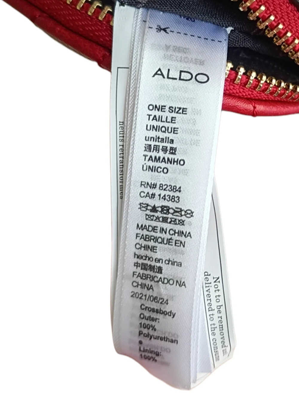 Aldo Red Quilted Double Zipper Crossbody Bag - Picture 8 of 9